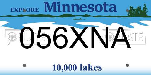 056XNA Minnesota License Plate