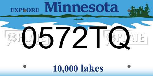 0572TQ Minnesota License Plate