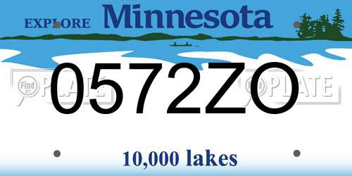 0572ZO Minnesota License Plate