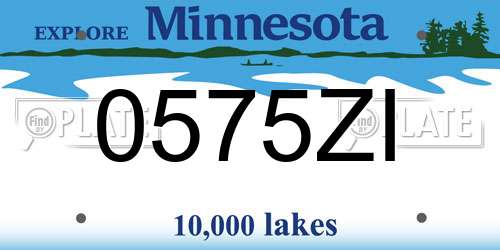0575ZI Minnesota License Plate