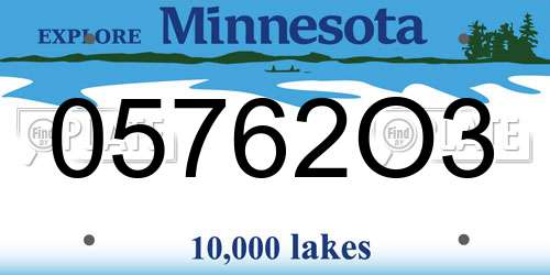 05762O3 Minnesota License Plate
