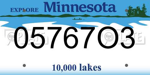 05767O3 Minnesota License Plate