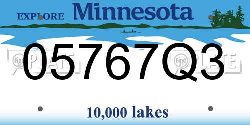 05767Q3 Minnesota License Plate