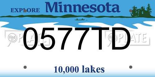 0577TD Minnesota License Plate