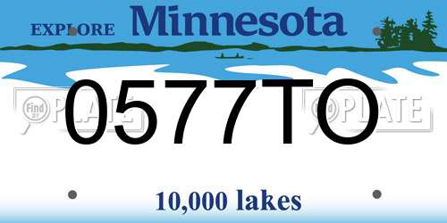 0577TO Minnesota License Plate