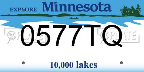 0577TQ Minnesota License Plate