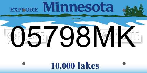 05798MK Minnesota License Plate