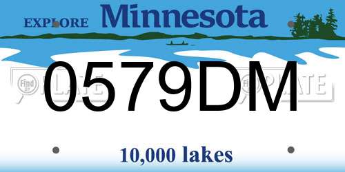 0579DM Minnesota License Plate
