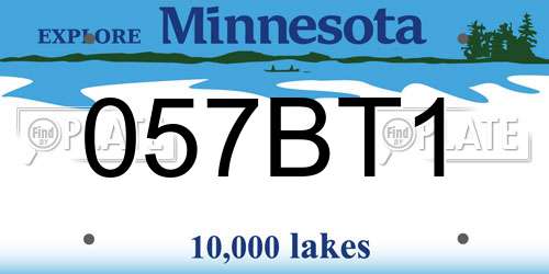 057BT1 Minnesota License Plate