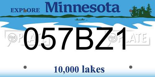 057BZ1 Minnesota License Plate