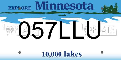 057LLU Minnesota License Plate