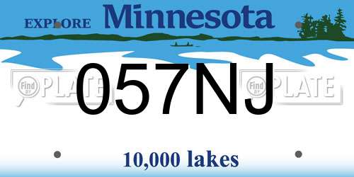 057NJ Minnesota License Plate