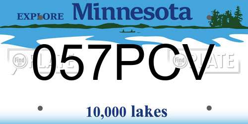 057PCV Minnesota License Plate