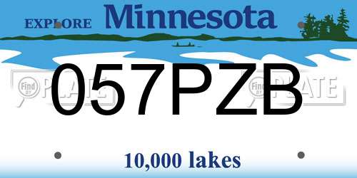 057PZB Minnesota License Plate