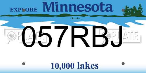 057RBJ Minnesota License Plate