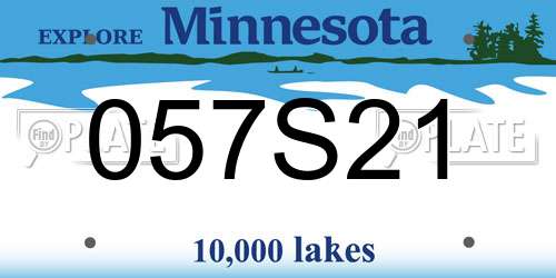 057S21 Minnesota License Plate