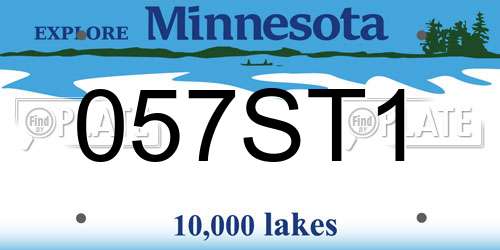 057ST1 Minnesota License Plate