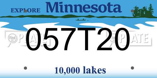057T20 Minnesota License Plate