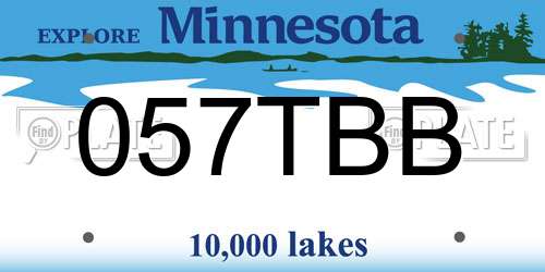 057TBB Minnesota License Plate