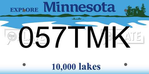 057TMK Minnesota License Plate