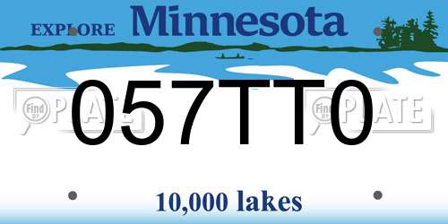 057TT0 Minnesota License Plate
