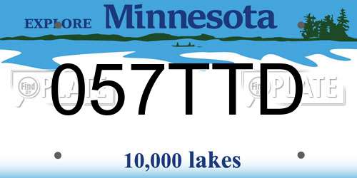 057TTD Minnesota License Plate