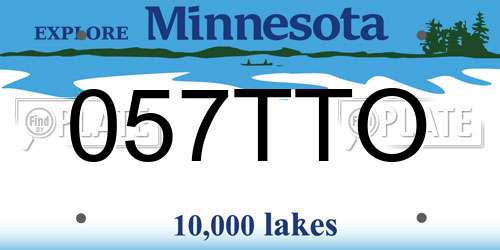 057TTO Minnesota License Plate