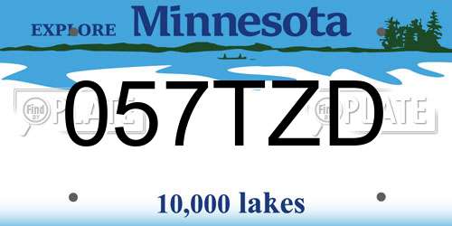 057TZD Minnesota License Plate