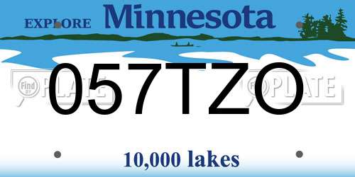 057TZO Minnesota License Plate