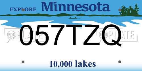 057TZQ Minnesota License Plate