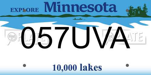 057UVA Minnesota License Plate