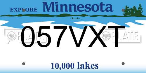 057VXT Minnesota License Plate