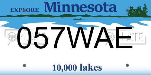 057WAE Minnesota License Plate