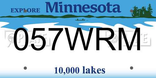 057WRM Minnesota License Plate