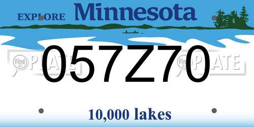 057Z70 Minnesota License Plate