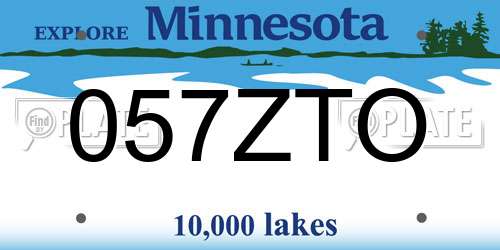 057ZTO Minnesota License Plate