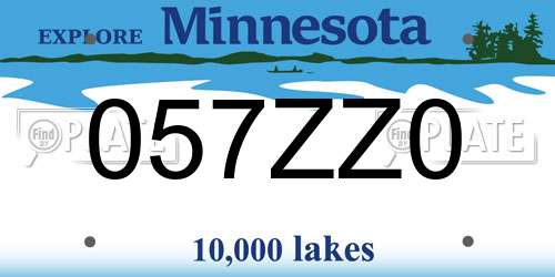 057ZZ0 Minnesota License Plate