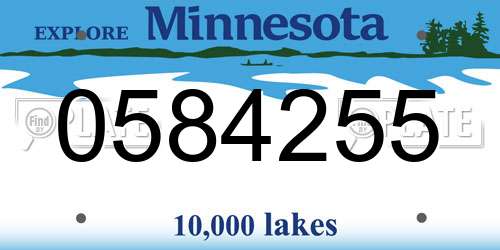 0584255 Minnesota License Plate