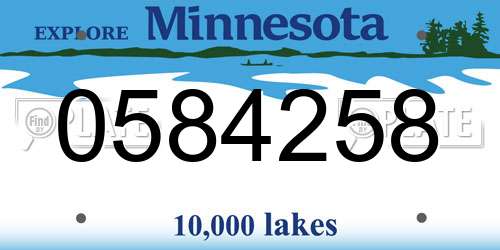 0584258 Minnesota License Plate