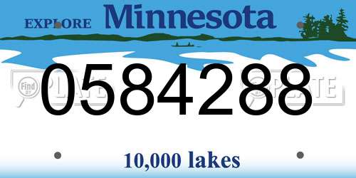 0584288 Minnesota License Plate