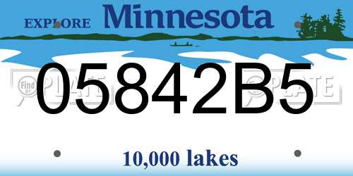 05842B5 Minnesota License Plate