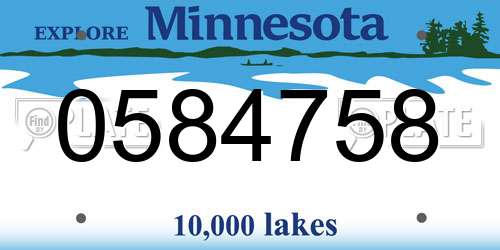 0584758 Minnesota License Plate