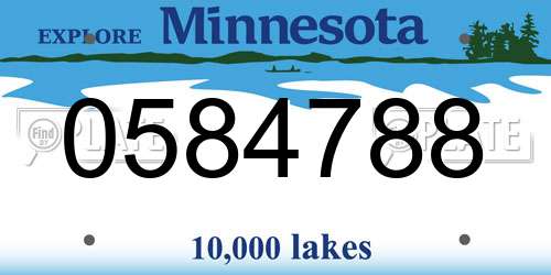 0584788 Minnesota License Plate