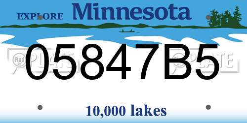 05847B5 Minnesota License Plate