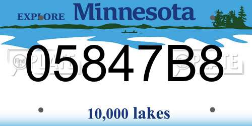 05847B8 Minnesota License Plate