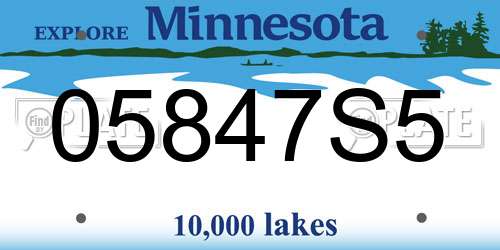 05847S5 Minnesota License Plate