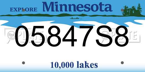 05847S8 Minnesota License Plate
