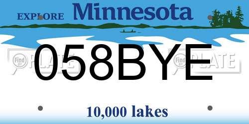 058BYE Minnesota License Plate