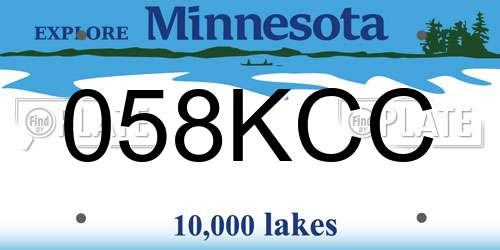 058KCC Minnesota License Plate