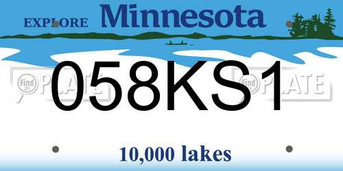 058KS1 Minnesota License Plate